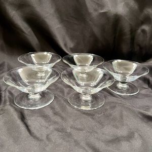 5 PCs Baccarat Champagne / Dessert / Sherbet Glass Cup Stemware AS IS Vintage